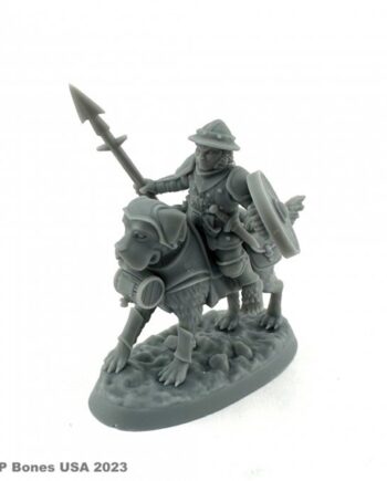 Reaper Bones Usa Dungeon Dwellers: Male Halfling Dog Rider Plastic Miniature