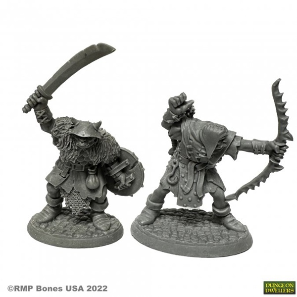 Reaper Bones Usa Dungeon Dwellers: Orc Of The Ragged Wound Warriors Plastic Miniatures