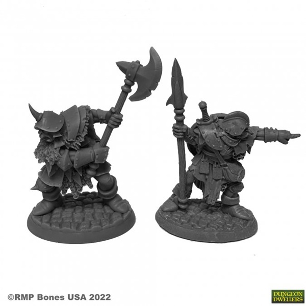 Reaper Bones Usa Dungeon Dwellers: Orcs Of The Ragged Wound Leaders Plastic Miniatures