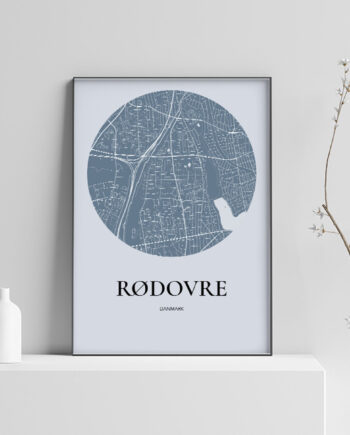 Rødovre Plakaten Rundt Kort Havblå 70 100 Cm  B1