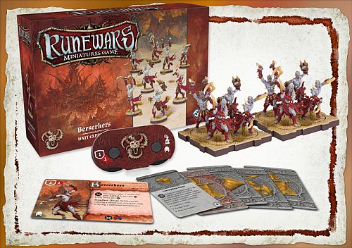 Runewars: The Miniatures Game  Uthuk   Llan Unit Expansion: Berserkers Fantasy Flight Games