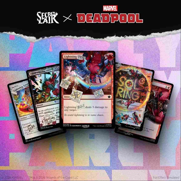 Secret Lair Drop Series  2026 : Secret Lair   Marvel   Deadpool:   Fixed It  You Re Welcome   Pool Party Foil