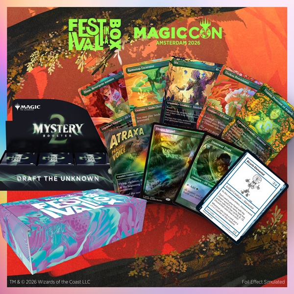 Secret Lair: Magiccon Festival In   Box: Amsterdam 2026  Mystery Booster   Box Display   Promos