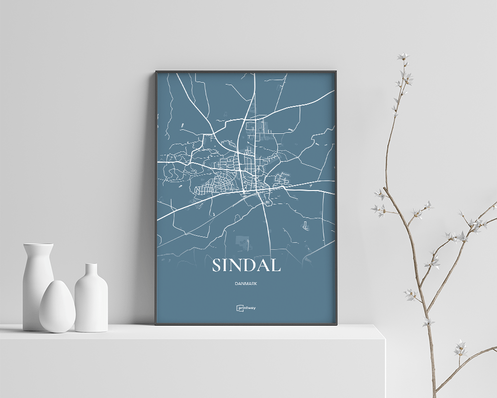 Sindal Plakaten Fuldt Kort Havblå 70 100 Cm B1