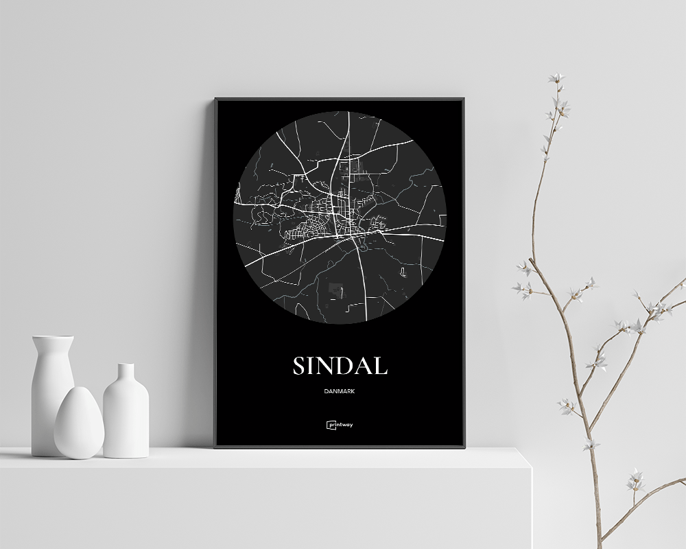 Sindal Plakaten Rundt Kort Sort 21 30 Cm A4