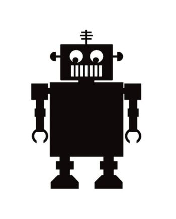 Sød Og Sjov Robot Tavle Wallsticker  Wallsticker Til Kridt  69x49cm