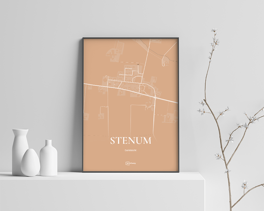 Stenum Plakaten Fuldt Kort Guld 70 100 Cm B1