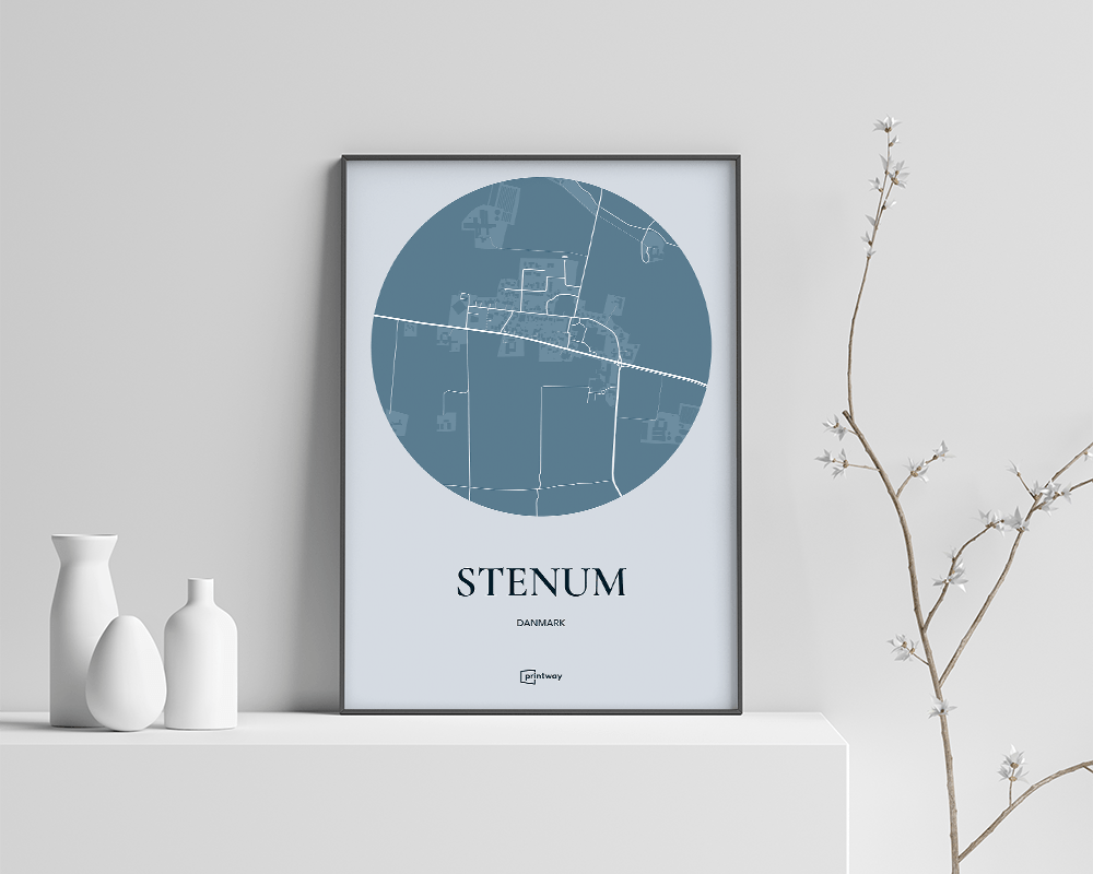 Stenum Plakaten Rundt Kort Havblå 70 100 Cm B1