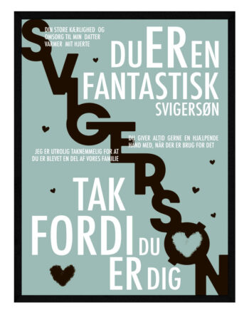 Svigersøn Plakat Personlig Plakat