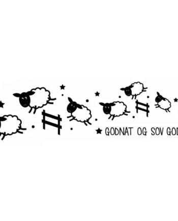 Tælle Får Wallsticker  Godnat Og Sov Godt  35x130cm
