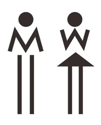 Toilet Skilt Med To Tændstik Figurer       19x13cm