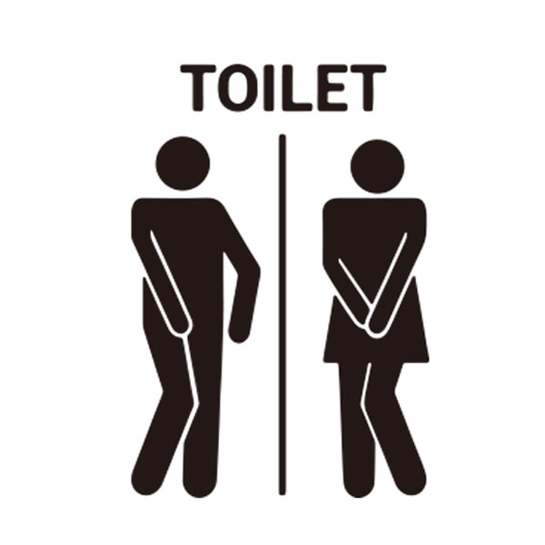 Toilet Skilt     Sjov Toilet Wallsticker  19x28cm