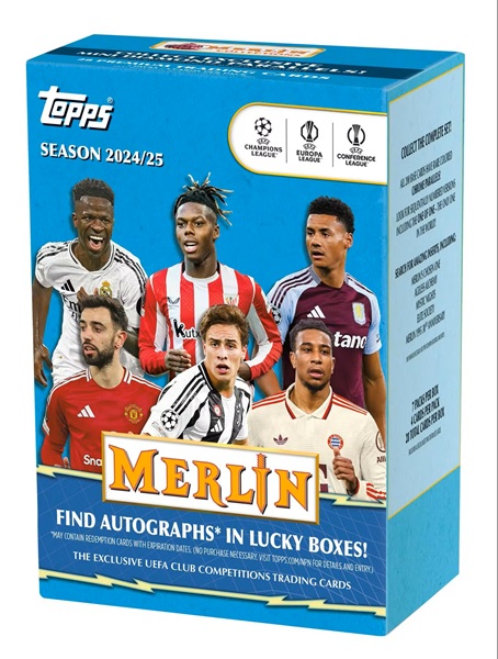 Topps Chrome 2024 2025 Merlin Uefa Club Competitions Soccer:  -pack Blaster Box