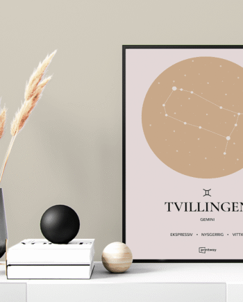 Tvillingen Stjernetegn Plakat Guld 70 100 Cm  B1