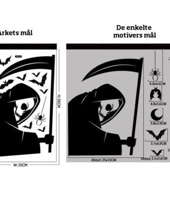 Uhyggelige Halloween Vinduesklistermærker  Døden Med Leen