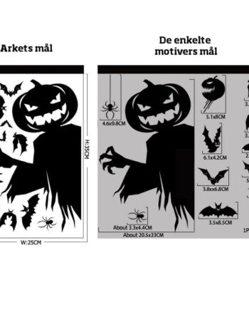 Uhyggelige Halloween Vinduesklistermærker  Græskar