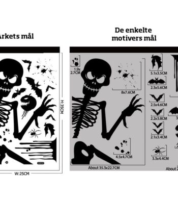 Uhyggelige Halloween Vinduesklistermærker  Skelet