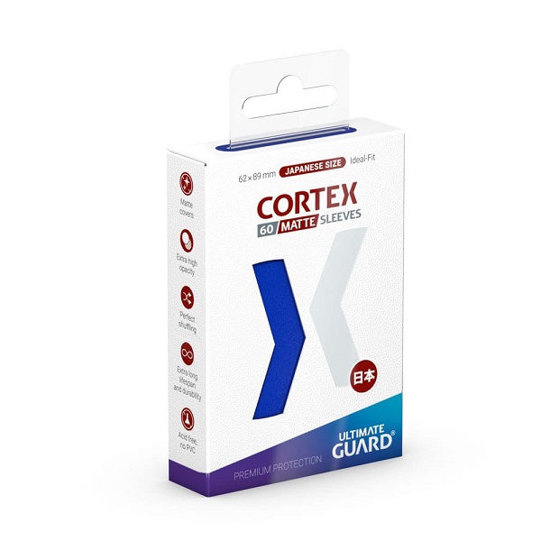 Ultimate Guard Cortex Sleeves  Kortlommer  Japanese Size Matte Blue  Bl 195 165   60 Sleeves
