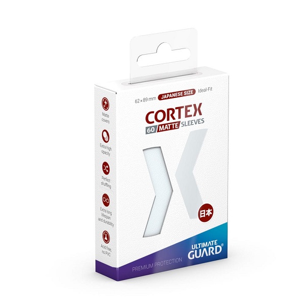 Ultimate Guard Cortex Sleeves  Kortlommer  Japanese Size Matte Transparent  Gennemsigtig   60 Sleeves