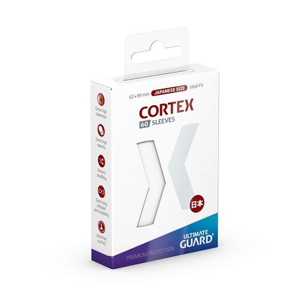 Ultimate Guard Cortex Sleeves  Kortlommer  Japanese Size White  Hvid   60 Sleeves