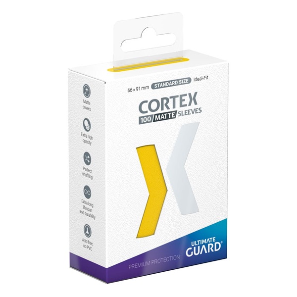 Ultimate Guard Cortex Sleeves  Kortlommer  Standard Size Matte Yellow  100 Sleeves