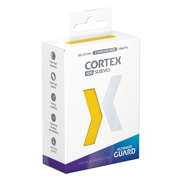Ultimate Guard Cortex Sleeves  Kortlommer  Standard Size Yellow  100 Sleeves
