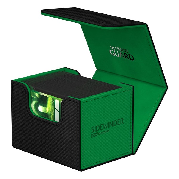 Ultimate Guard Sidewinder Deck Case  Deck Box  100  Standard Size Xenoskin Synergy Black Green
