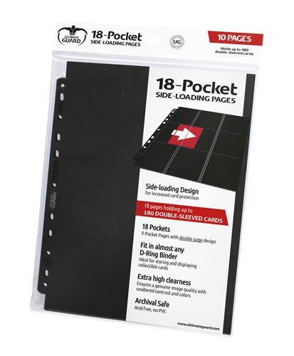 Ultimate Guard 18-pocket Pages  Mappelommer Til Ringbind 11 Huller  Side-loading Black  Sort   10