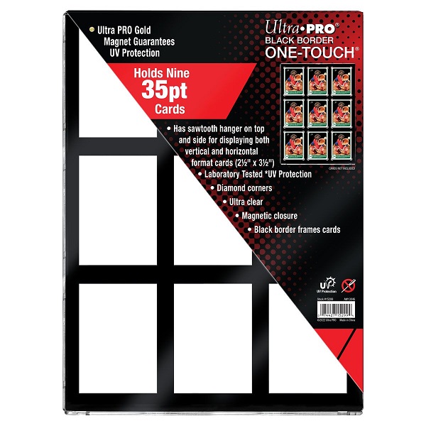 Ultra Pro One-touch Magnetic Holder  -card Frame Black Border Standard Size      Quot        Quot  35pt Uv Sleeves  15299-uv