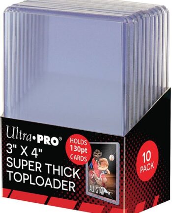 Ultra Pro Toploader: Super Thick  130pt  Box  10 Stk  Plastik Deck Protector Til Kort   Lommer Sleeves  82327