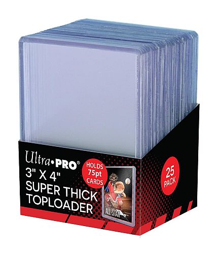Ultra Pro Toploader: Super Thick  75pt  Box  25 Stk  Plastik Deck Protector Til Kort   Lommer Sleeves  81347