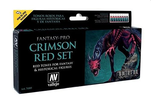 Vallejo Fantasy Pro Paint Set: Crimson Red    Colors
