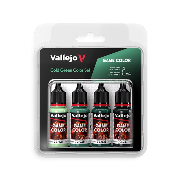 Vallejo Maling Game Color: Cold Green Color Set   Colors 18ml