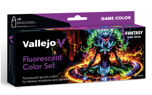Vallejo Maling Game Color: Fluorescent Colors Set   Colors 18ml