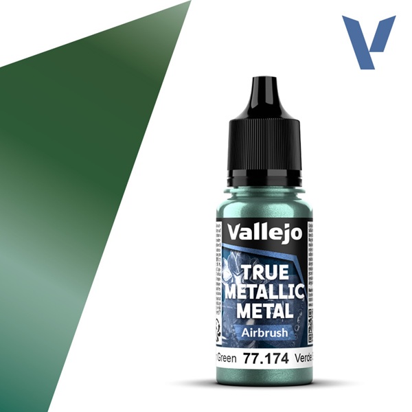 Vallejo Maling True Metallic Metal: Airbrush Dusken Green 18ml