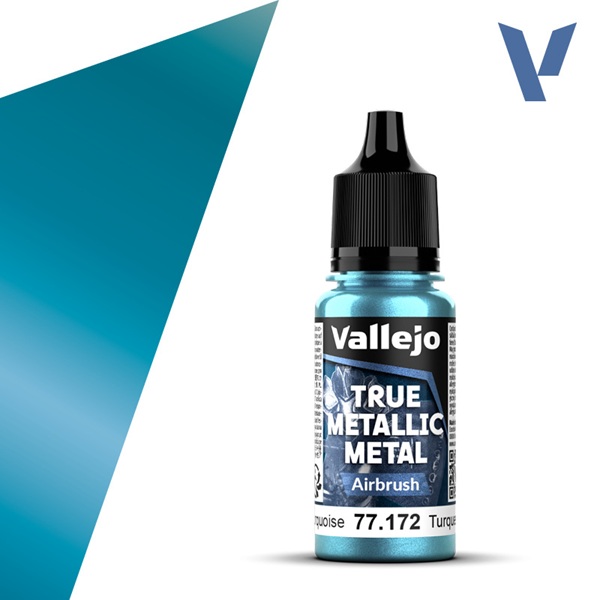Vallejo Maling True Metallic Metal: Airbrush Hydra Turquoise 18ml