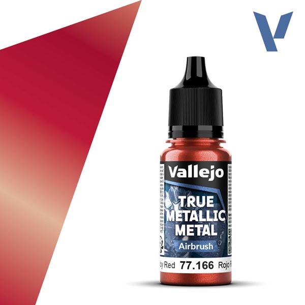 Vallejo Maling True Metallic Metal: Airbrush Ruby Red 18ml