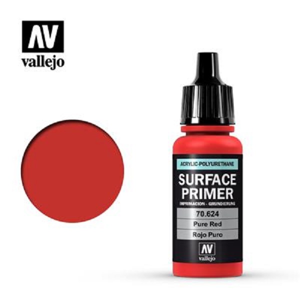 Vallejo Primer  Acrylic-polyurethane : Pure Red  17 Ml