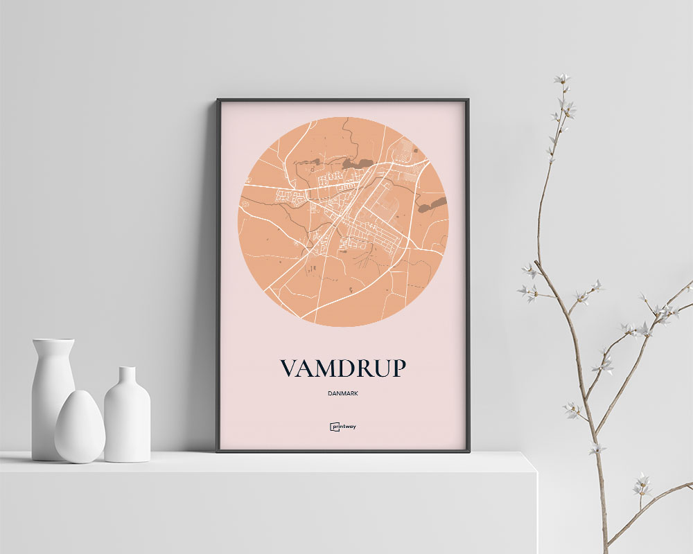 Vamdrup Plakaten Rundt Kort Guld 70 100 Cm B1
