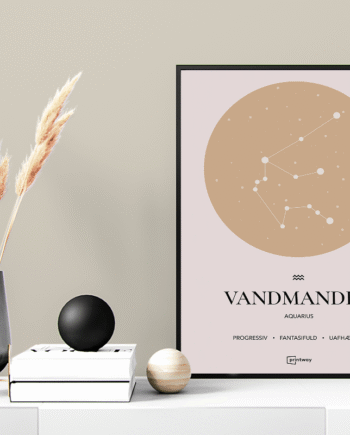 Vandmanden Stjernetegn Plakat Guld 60 84 Cm  A1