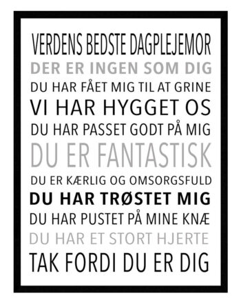 Verdens Bedste Dagplejer Plakat