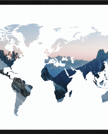 Verdenskort Plakat Top Of The World