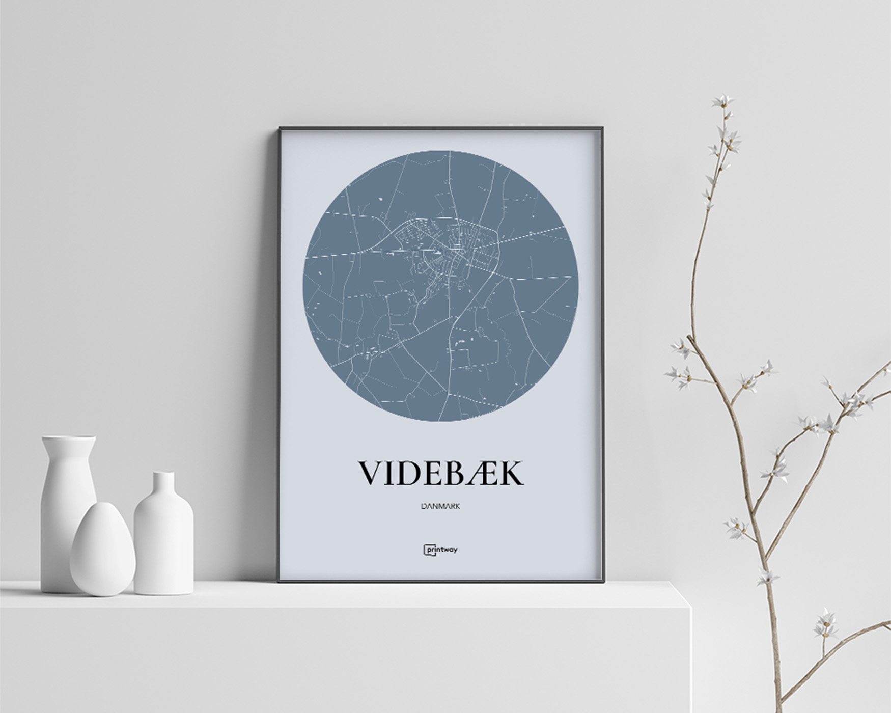 Videbæk Plakaten Rundt Kort Havblå 70 100 Cm  B1