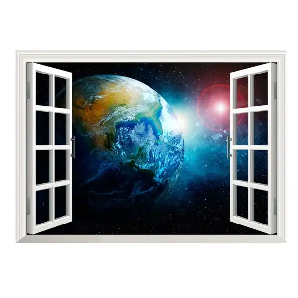 Vindue Til Universet Wallsticker Med Fri Udsigt Til Jorden