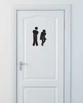 Wc Skilt   15x20cm  Sort Wallsticker