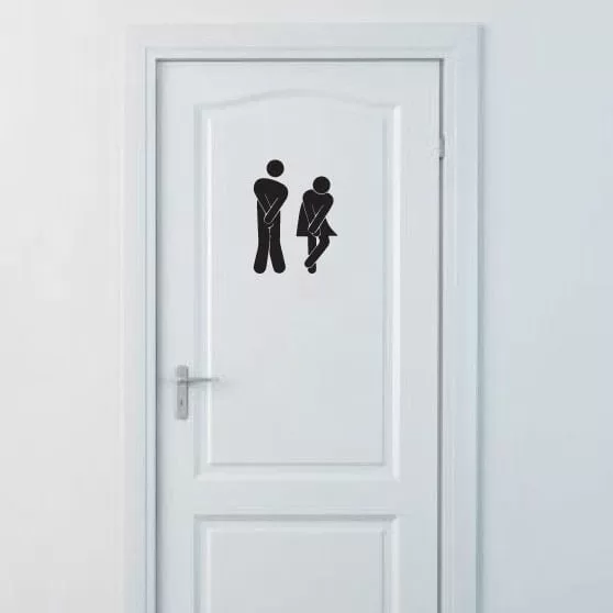 Wc Skilt 15x20cm Sort Wallsticker