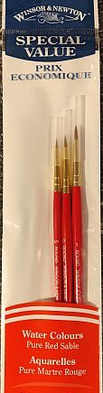 Winsor   Newton Pure Red Sable: Special Value Brush Set  Sizes