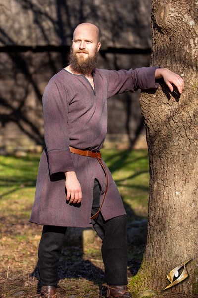 Woodland Tunic Burgundy Grey Large Epic Armoury Live Rollespil