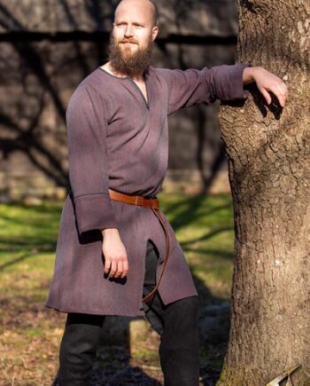 Woodland Tunic Burgundy Grey Small Epic Armoury Live Rollespil
