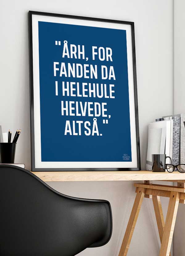 årh For Fanden-plakat Blå 21 29 A4 Kr 199 -